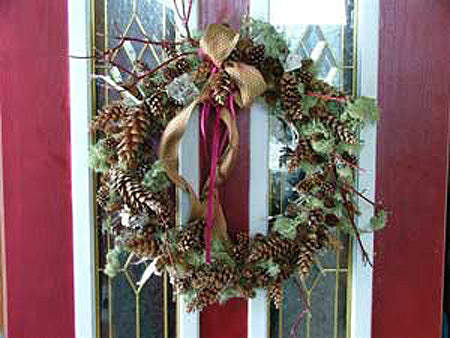 Pine Cone Twig & Moss Wreath